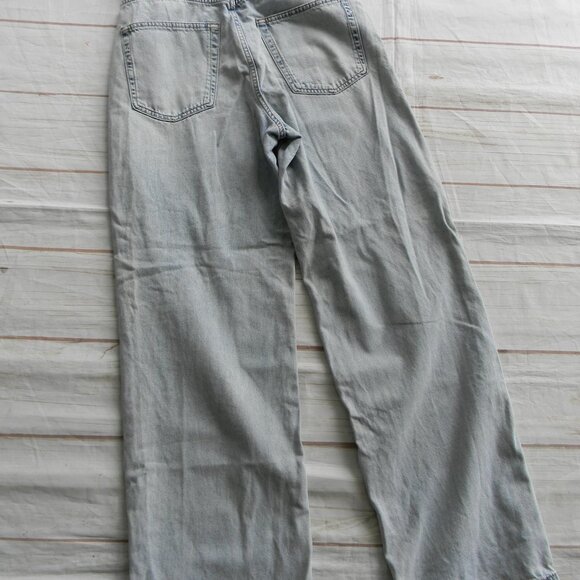 H&M DIVIDED Wide Leg High Waist Acid Wash Jeans Sz 6 90s Y2K Skater Baggy - Picture 4 of 4